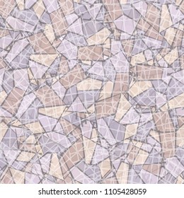 Seamless pattern covered with mesh pieces. Multi-colored texture. Fashionable camouflage.