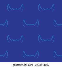 Seamless pattern of cow horns. Vector illustration