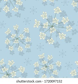 seamless pattern cow parsley flowers