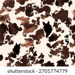 Seamless pattern with cow skin spots. Fashion animal print . Vector illustration.