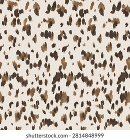 Seamless pattern with cow skin spots. Fashion animal print . Vector illustration.