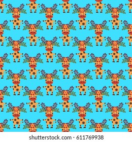 seamless pattern with cows