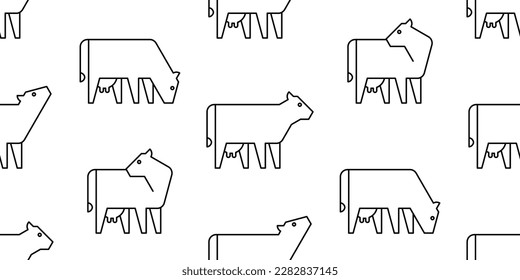 Seamless pattern with Cows. isolated on white background