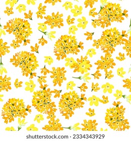 A seamless pattern of Cowslip creeper flower. vector illustration. Colorful Cowslip creeper flower background.