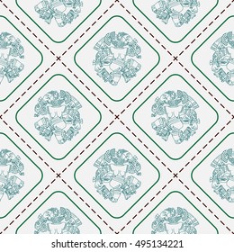Seamless pattern with Coyolxauhqui aztec goddess of the moon for your design