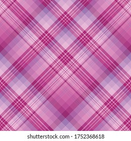 Seamless pattern in cozy bright pink and light violet colors for plaid, fabric, textile, clothes, tablecloth and other things. Vector image. 2