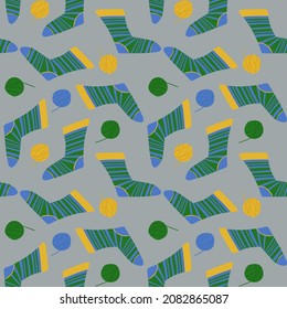 Patrón de calcetines de punto cómodos. Fondo vectorial para el papel envolvente y diseño textil diferente