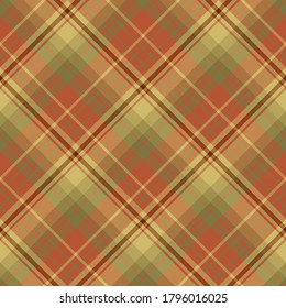 Seamless pattern in cozy orange and green colors for plaid, fabric, textile, clothes, tablecloth and other things. Vector image. 2