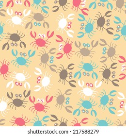 seamless pattern with crabs