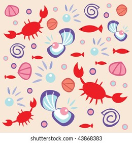 seamless pattern with crabs