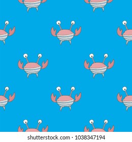 Seamless pattern crabs background. Vintage vector illustration