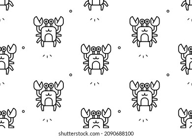 Seamless pattern with Crabs. Icon design. Template elements