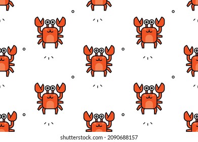 Seamless pattern with Crabs. Icon design. Template elements