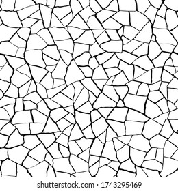  Seamless pattern.The cracks texture   Vector background.  Endless  stone texture.Broken glass