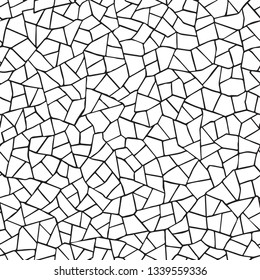  Seamless pattern.The cracks texture white and black. Vector background mosaic