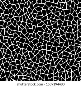  Seamless pattern.The cracks texture white and black. Vector background. For design and decorate path, wall, backdrop. Broken glass