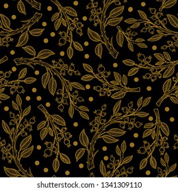 Seamless pattern with cranberries