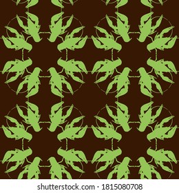 Seamless pattern with crayfish. Endless crawfish background. Vector illustration.