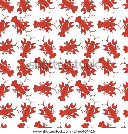 Seamless pattern with crayfish - hand drawn vector illustration.
