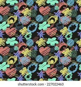 Seamless pattern with crayon elements