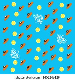 Seamless pattern "cream puff and birds"