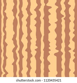 Seamless pattern. Cream uneven stripes on a brown background.