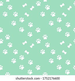 Seamless pattern created by a lot of dog footprints