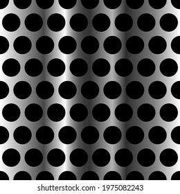 Seamless pattern created by gradient color and circle like Perforated steel sheet