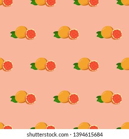 Seamless pattern created by Grapefruits set to background