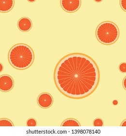 Seamless pattern created by oranges sliced set to background