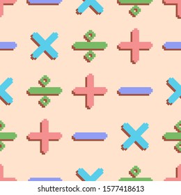 Seamless pattern created by several mathematical symbol objects set to background