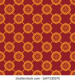 Seamless pattern created by several objects set to background