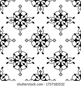Seamless pattern created by several objects set to background