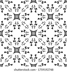 Seamless pattern created by several objects set to background