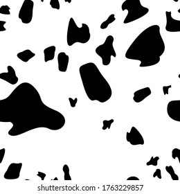 Seamless pattern created by several objects set to cow skin pattern