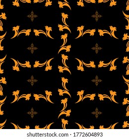 Seamless pattern created by several objects set to background