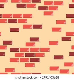 Seamless pattern created by several color of rounded rectangle objects set to background like wall