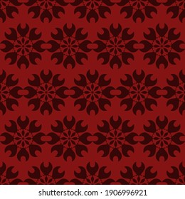 Seamless pattern created by several objects set to background like flowers