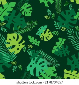Seamless pattern created by several plants objects set to background feel like forest in summer time