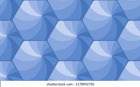 A seamless pattern created from hexagons. Color scale of the winter landscape. Suitable for celebrating New Year's holidays and Christmas.