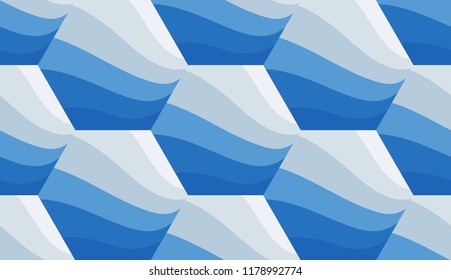 A seamless pattern created from hexagons. Color scale of the winter landscape. Suitable for celebrating New Year's holidays and Christmas.