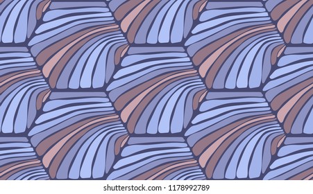 A seamless pattern created from hexagons. Color scale of the winter landscape. Suitable for celebrating New Year's holidays and Christmas.