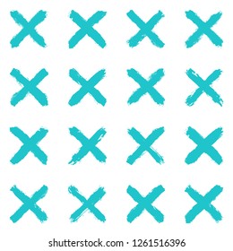 Seamless pattern created using brush strokes. Abstract background with elements in the form of a cross or a delete sign. Vector illustration EPS can be used as a graphic element for your design.