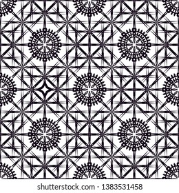 Seamless pattern creation in black and white. Can be used for wallpaper or for printing.