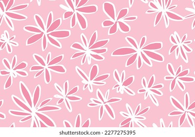 Patrón inmaculado con flores decorativas creativas al estilo escandinavo. Usando para imprimir en la pared, almohadas, decoración de los niños en el interior, ropa y camisas para bebés, tarjeta de saludo, vector y otros.