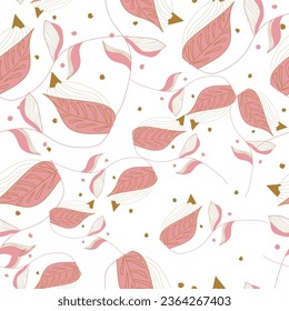 Seamless pattern with creative decorative flowers in scandinavian style. Using for print on the wall, pillows, decoration kids interior, baby wear and shirts, greeting card, vector and other.