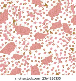Seamless pattern with creative decorative flowers in scandinavian style. Using for print on the wall, pillows, decoration kids interior, baby wear and shirts, greeting card, vector and other.