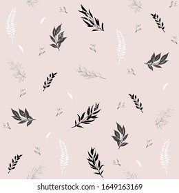 Patrón impecable con las hojas decorativas creativas al estilo escandinavo. Excelente para tela, textil. Fondo vectorial.
