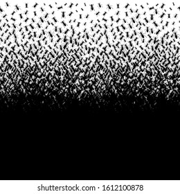 Seamless pattern. Creative design with black ants on a white background. Vector illustration. Insect in black and white concept. Textile pattern, print pattern. Black ants, insect pattern.