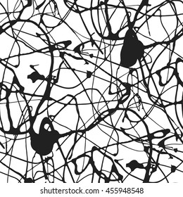 Seamless pattern with creative texture. Vector illustration of spray paint on white background. Ink smudges.